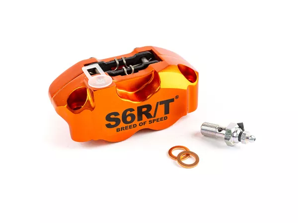 Stage6 R\/T MK1 4-Piston Brake Caliper radial w. brake pads orange