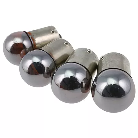Indicator Bulbs STR8 (x4) BA15S 12V \/ 10W chrome \/ orange