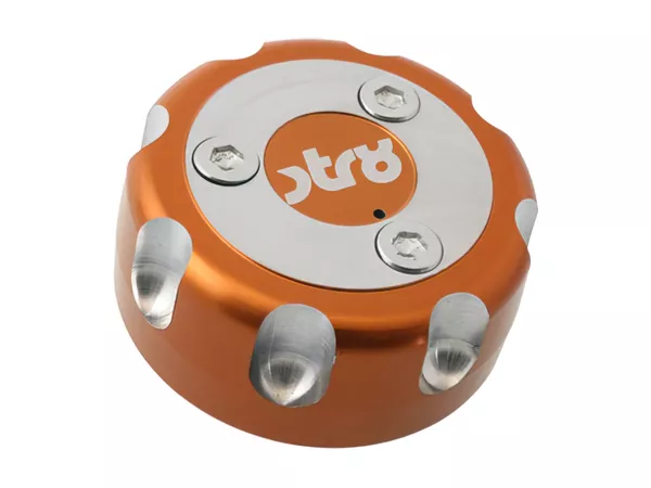 Fuel Cap STR8 CNC Yamaha \/ MBK \/ Derbi Senda orange