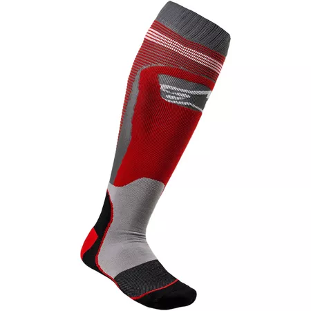 Socks MX Alpinestars MX Plus 1 red \/ grey M - Size: M