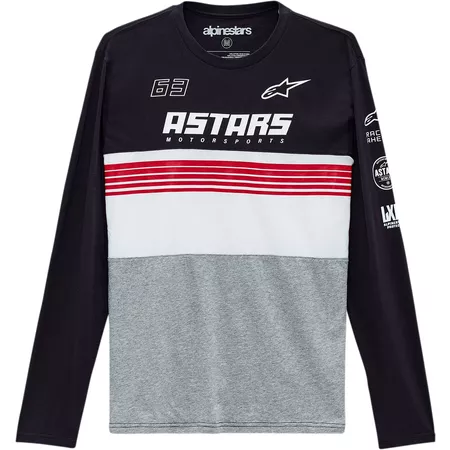 Longsleeve T-Shirt Alpinestars Turbo black\/heather grey M - Size: M