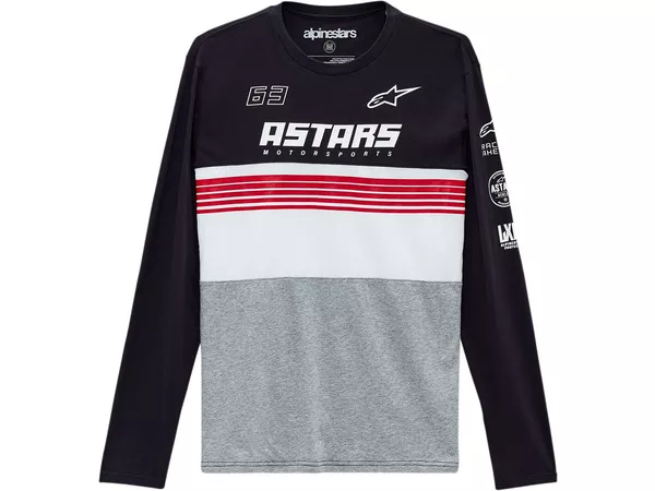 Longsleeve T-Shirt Alpinestars Turbo black\/heather grey M - Size: M