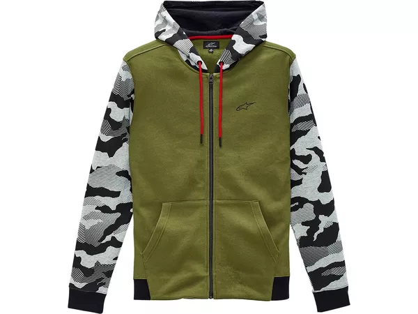 Hoodie w\/ zip Alpinestars Terrain olive S - Size: S