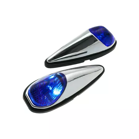 Glue-On Light\/Indicator Set Raindrop blue\/chrome