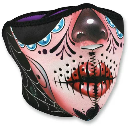 Half Face Mask neoprene Zanheadgear Sugar Skull