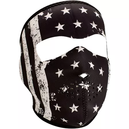 Full Face Mask neoprene Zanheadgear Black White Flag