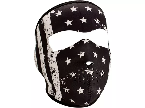 Full Face Mask neoprene Zanheadgear Black White Flag