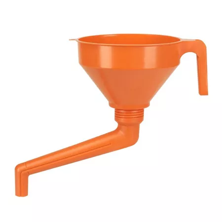 Funnel Pressol polyethylene orange with angled spout 160mm