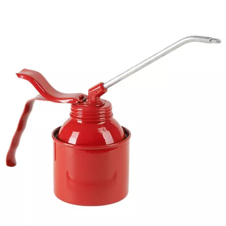 Oil Can Pressol metal w. pump red rigid spout 135mm \/ 250ml