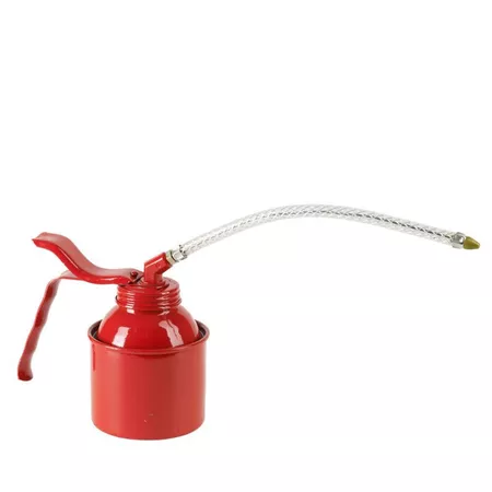 Oil Can Pressol metal w. pump red flexible spout 210mm \/ 250ml