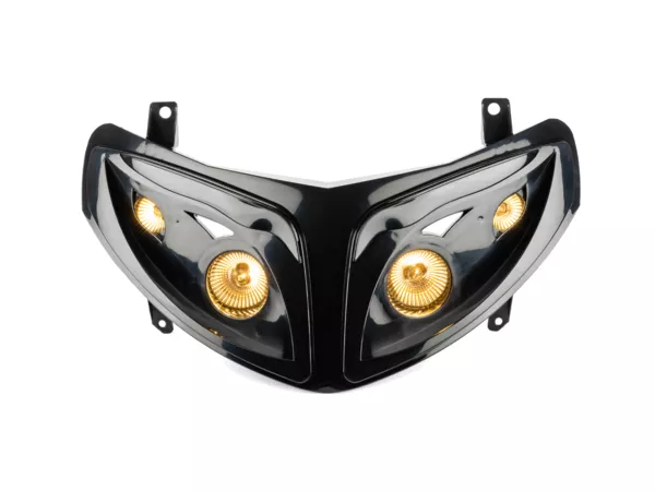 Headlight Mask Quattro (4 lamps) black Peugeot Speedfight 2