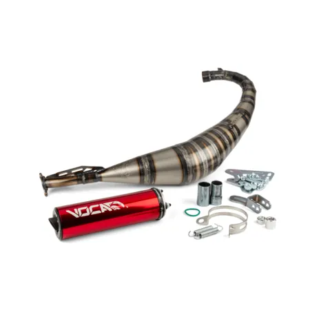 Exhaust Voca Racing Rookie 50\/70cc Minarelli AM6 red aluminium silencer