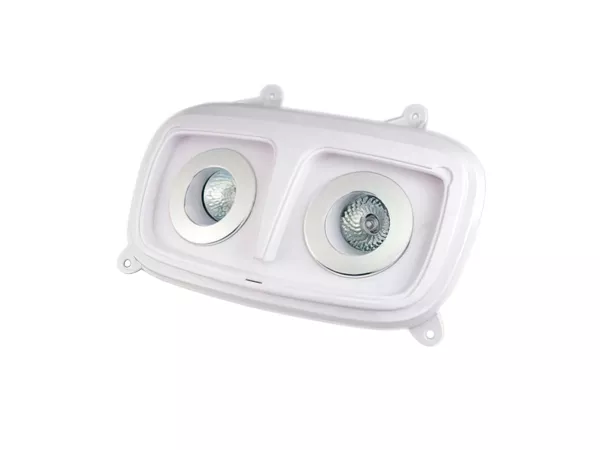 Tun'R Headlight Mask Double Optic Yamaha BW's \/ Booster after 2004 white\/chrome