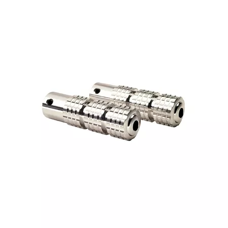 Foot Pegs knurled silver