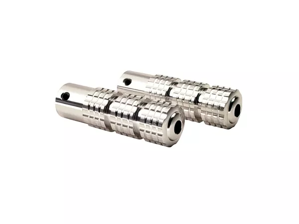 Foot Pegs knurled silver