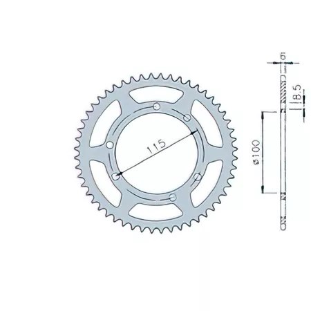 TNT Rear Sprocket 52 teeth Peugeot XP6