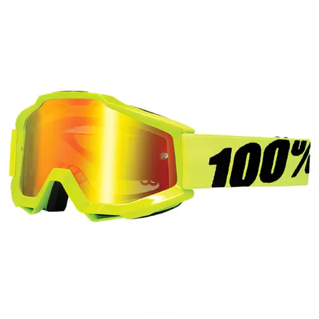 100% Goggles Accuri Neon Yellow red mirror lens