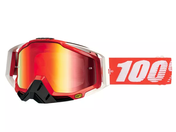 100% Goggles Racecraft Fire Red red mirror lens