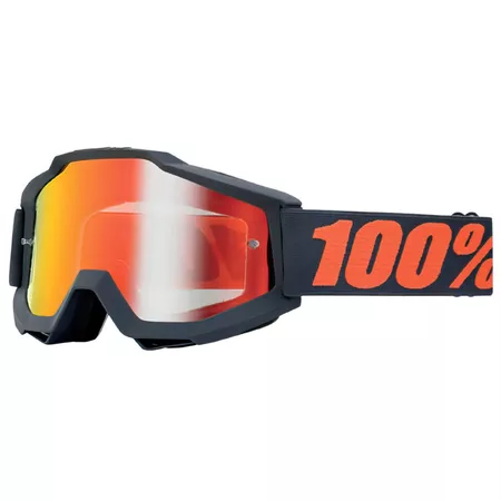 100% Goggles Accuri Matte Gunmetal red mirror lens