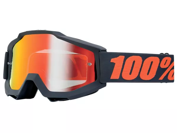 100% Goggles Accuri Matte Gunmetal red mirror lens
