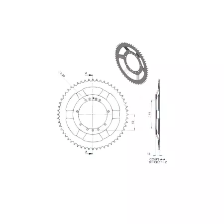 Rear Sprocket 56 teeth MBK 51 V \/ 41 (d.94 mm)