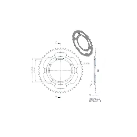 Rear Sprocket 54 teeth MBK 68 \/ 88 \/ 89 (d.110mm)