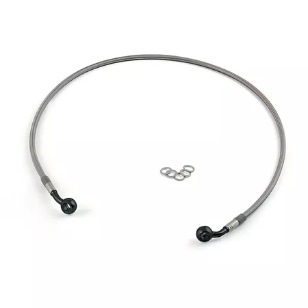Brake Line Motacc front stainless steel \/ black banjo fitting MBK Nitro \/ Aerox