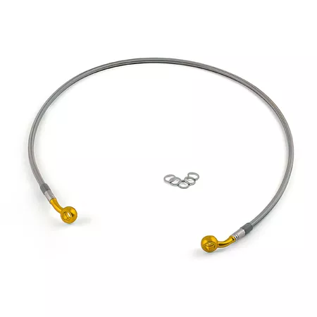 Brake Line Motacc front stainless steel \/ golden banjo Yamaha Aerox