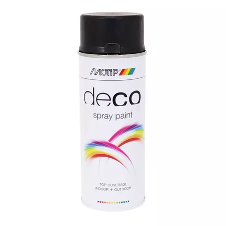 Spray Paint Motip RAL 9005 jet black silk gloss 400ml