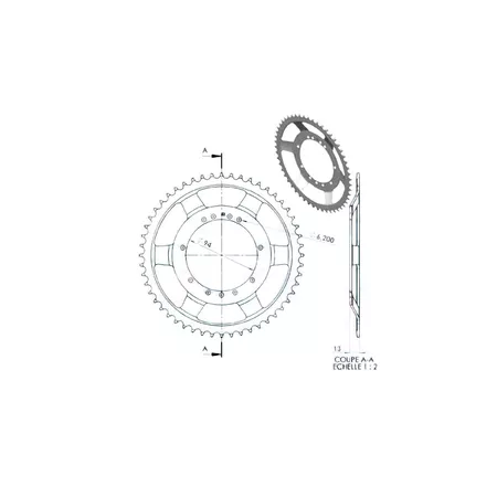 Rear Sprocket 52 teeth, 11 holes, d=94mm MBK 51 \/ 41