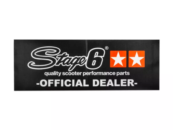 Banner Stage6 75x200cm black w\/ orange stars