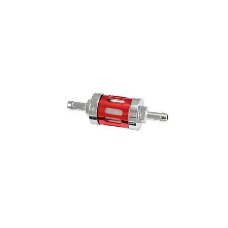 Fuel Filter 6mm chrome\/anodized red