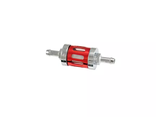 Fuel Filter 6mm chrome\/anodized red