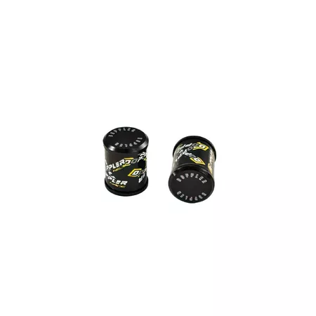 Doppler Valve Caps black \/ yellow (x2)