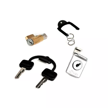 Barrel Lock Set RMS 4mm (2x) keyed-alike Vespa PX \/ GL \/ Super 125-200cc (VNX-VLX-VSX-VLA-VLB-VBC)
